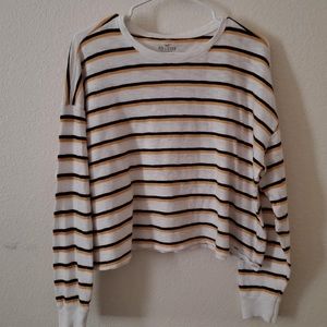 Hollister Cropped Striped Long Sleeve